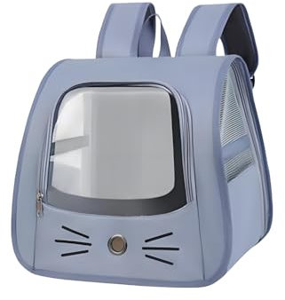 Mochila para Mascotas para Gatos, Bolsa para Mascotas Expandible, Mochila Gatos Transporte, Bolsa Transpirable para Gatos, con Ventana Transparente, para Mascotas De Menos De 6,5 Kg
