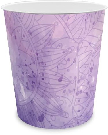 itenga Papierkorb für Kinder und Erwachsene mit Motiv - rund ca. 11 Liter - Mülleimer fürs Kinderzimmer oder Büro - stabiler Kunststoff (Motiv Mandala)