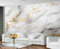 GIVLWF White Gold Marble Wallpaper, Marble Peel and Stick Wallpaper for Living Room, Watercolor Wall Murals for Bedroom, Nordic Luxury Large Mural & Room Decor, Modern Wall Paper