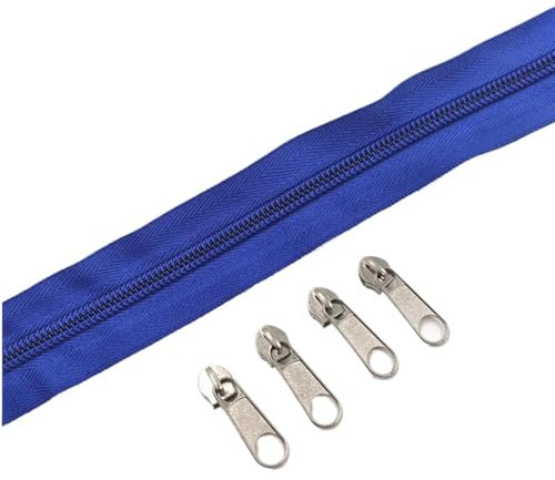 SHENJMAI Cerniera Lampo Lunga Rotoli di Cerniere in Nylon da 1/2/3/5/10 Metri di Lunghezza con Vari cursori for Cerniere for Accessori di Cucito e Abbigliamento(Dark Blue,1 Meter)