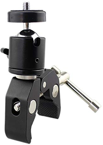 Orolotay DSLR Ball Head Shoe Mount Camera Ball Mount Clamp 1/4 inch -20 Tripod Head Hot Shoe Adapter and Cool Super Clamp