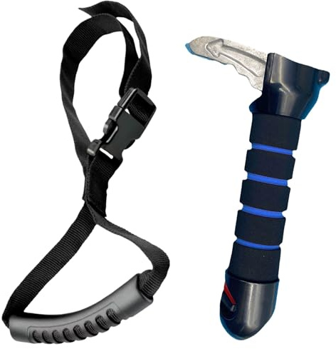 Xiciki Car Handle Assist, Car Door Multifunction Grab Handle Car Door Latch Bar, and 1 Assist Pull Handle for Elderly and Disabled People, Can Break Windows and Cut Seat Belts