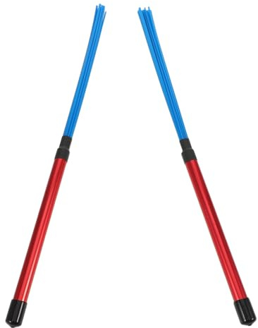 Escobillas para Batería de Jazz 2 Piezas Mango de Aleación de Aluminio | Nylon, Estructura de Varillas en Haz, para Caja de Percusión, Aptas para Principiantes y Percusionistas