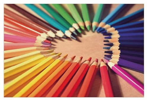 Heart Colored Pencils，Jigsaw Puzzle 1000 Piece Game Artwork Travel Souvenir（50x70cm）-AB75