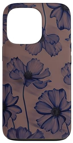 Elegant Navy Floral Night Velvet Flowers Botanical Case for iPhone 13 Pro