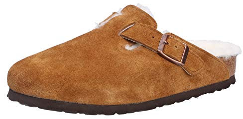 BIRKENSTOCK Classic Boston Lammfell 1001140, Clogs, Braun (Mink 491), 41 EU (7.5 UK)
