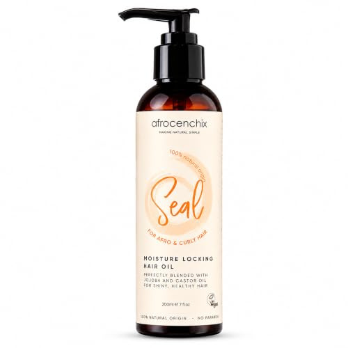 Afrocenchix Seal Hydrating & Moisturising Hair Oil 200ml | Hydrating hair oil with Jojoba, Coconut & Castor Oil.