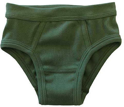HERMKO 2840 Jungen Slip mit Weichbund aus Reiner Bio-Baumwolle, Farbe:Olive, Größe:152