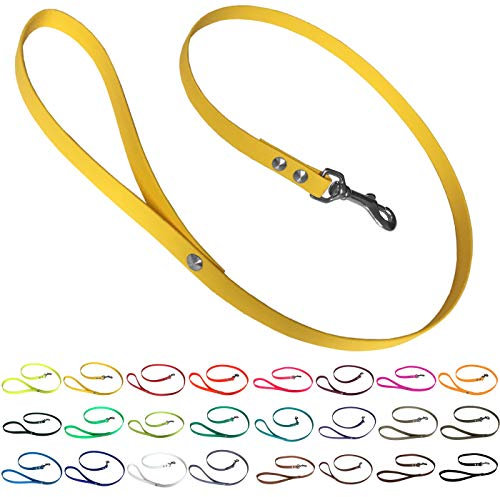 bio-leine Führleine Hundeleine mit Handschlaufe aus Biothane, 19mm breit, schmutz- und wasserabweisend, Leine für Hunde, 2,00 m Gelb