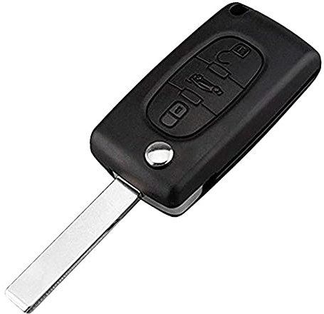 OcioDual Carcasa Llave Mando de 3 Botones Maletero, CE0536 con Espadín HU83, Funda Compatible con Peugeot 206 207 306 307 308 407 607 806, Compatible con Citroen C2 C3 C4 C5 C6