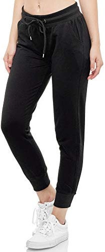 Smith & Solo Women's Jogging Bottoms - Sports Trousers Women Cotton | Sweatpants Slim Fit Casual Trousers Long | Training Trousers Fitness High Waist - Jogger Running Trousers Modern - Black - X-Large