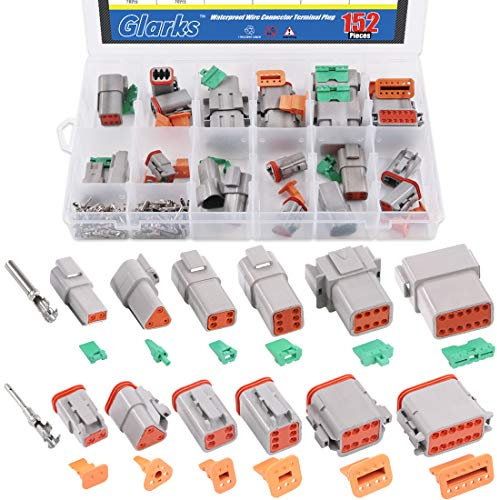 TOCYORIC Glarks 152Pcs 2 3 4 6 8 12 Pin Way Sealed Gray Male and Female Auto Waterproof Electrical Wire Connector Plug 22-16AWG Connector for Motorcycle, Scooter, Car, Truck, Boats