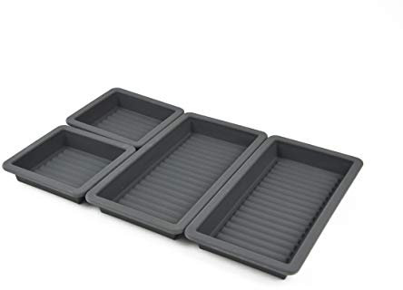 Gear Gurus Baking Pan Dividers - Silicone Baking Trays, Sheet Pan Cooking, Nonstick 4 Piece Set, Reinforced Rims, Ribbed Bottoms, Oven Dishwasher Safe