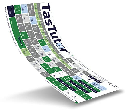 TasTutor Tastatur Aufkleber für Logic Pro | Tastaturaufkleber deutsch für Windows und MAC, Tastaturbefehle für Audio Software, Shortcuts für Computer und Laptop, Tastatur-Sticker für Keyboard