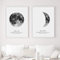 Yinaa 2 Stück Personalisierte Mondphase Mond nach Datum Wandkunst Leinwand Malerei Poster Druckgeschenk Bild Wohnkultur (50x70cm) Kein Rahmen