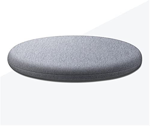 SWECOMZE 2er Set Sitzkissen Memory Foam Rund Stuhlkissen, Sitzpolster Rund aus Baumwolle, Sitzauflagen rutschfest Gemütlich Sitzpolster für Tatami Garten Büro (Durchmesser 35cm,Hellgrau)