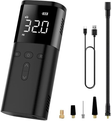 Elektrische Luftpumpe Fahrrad Kompressor Akku - 4000mAh Bicycle Air Pump Powerbank - Mini Akku Pump Für Auto Motorrad Fahrrad Bälle