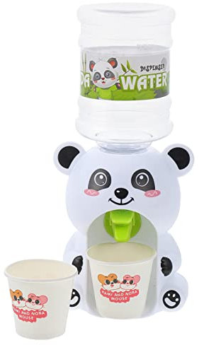 Toyvian Mini dispensador de agua Panda máquina para agua Panda Funny Water Toy Cute Bebida en Miniatura Play House Countertop Water Dispensador para niños Decoración para