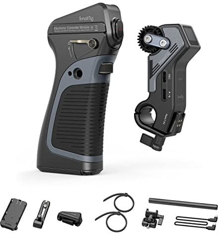 SMALLRIG MagicFIZ Wireless Follow Focus Handgrip Kit, Objektiv Fokussteuerung mit Empfängermotor, Handgriff, Elektronisches Controller-Modul und Zubehör für DSLR, Spiegellose Cine-Style-Objektive 3782