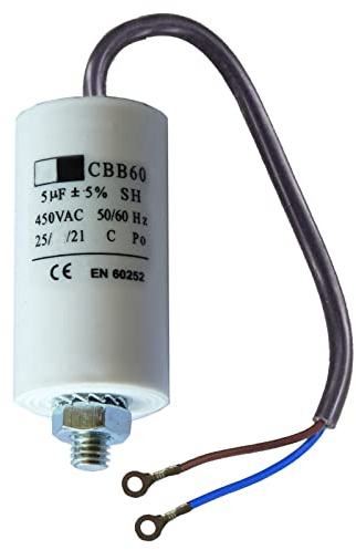 5uF Place4parts CBB60 Universal Wired Start and Run Capacitor for Motor, Generator Compressor, Air Pump, Water Pump, Air Conditioning, Jet Washer 50/60Hz 450v