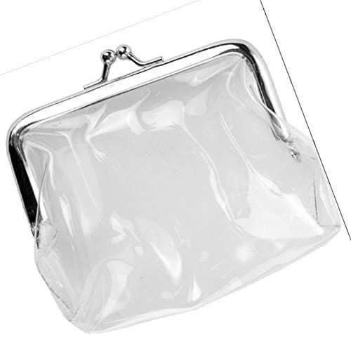 Wudaizhi Petit Sac de Rangement Transparent à Pince en Fer - Porte-Monnaie Multifonction pour Petits Objets et Rouge à lèvres - Sac à Monnaie Portable