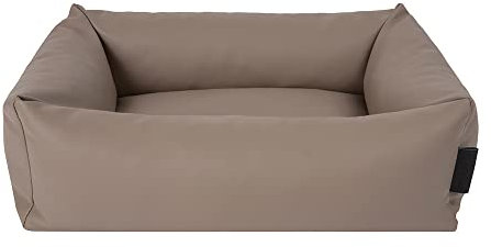 District 70 URBAN - Stoere design hondenmand - Imitatie leer - Verkrijgbaar in drie maten - Donkergrijs, Latte of Taupe - Kleur: Latte, Maat: S - 60 x 44 x 15 cm