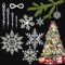 24 Stück Acryl Schneeflocke Eiszapfen Deko, Eiszapfen Weihnachtsdeko Christbaumschmuck aus Acryl, Christbaumschmuck Weihnachten Deko Weihnachtsbaum, Weihnachtsdeko zum Aufhängen 5-17cm