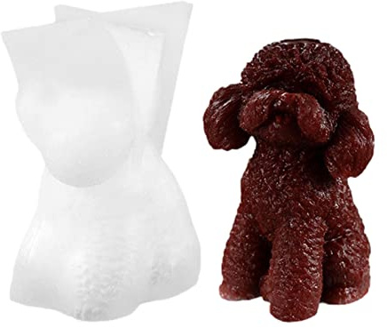 Pomurom Silikonform Kerzen, Te-ddy-Hund Tiere Kerze Kerzenform Silikon, Kerzengießform, Wachsformen Silikon für die Herstellung von Duftkerze Kerzen Fondant-Kuchen Epoxidharz Haus Dekoration