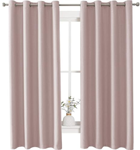 Ystyle Tenda Oscurante Effetto Lino 2 Pezzi, 140x240cm, Moderna Da Interno, Camera Da Letto, Termica Isolante Freddo E Caldo, Soggiorno, Rosa