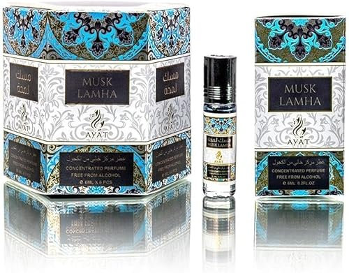 AYAT PERFUMES - 6 x 6 ml – Duftöl für Männer & Frauen – lang anhaltend und komfortabel (Musk Lamha)