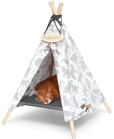 Outentin hundehöhle für kleine Hunde und Haustier – Stylish Katzenbett höhle – Modische hundehütte Indoor – Katzenzelt und cat House – viele Muster– Hunde und Katzen Tipi- 53x53x70cm - Katzen