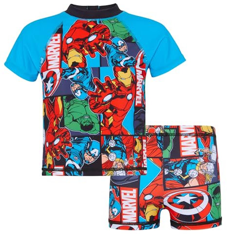 Avengers 2 Piece Boys Swim Suit - Hulk, Iron Man, Captain America, Thor 4-5 Yrs Multicoloured