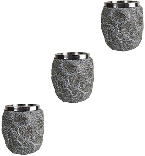 3 pcs Gadget Fathers Doble Stein Bar Pared Café Cocina Verano for Vasos Personalizado Esculpido Beber Hogar Catador Divertido Vajilla Vajilla Resina Gris Bebida ( Color : Grey , Size : 13x11cm )