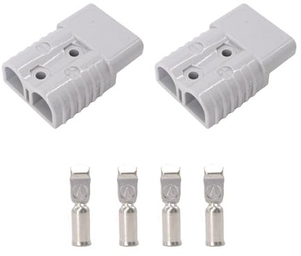 HISports 2 x 175 A 600 V Akku-Anschluss, Schnellanschluss Batterie Verbindungs Stecker modulare Stromversorgung für Anderson Steckerkabelklemme Batterie-Stromverbinder grau