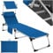 tectake® Sonnenliege mit Dach, Liege klappbar mit Kopfkissen + Seitentasche, zusammenklappbar, leicht tragbar, Strandliege, Liegestuhl klappbar für Garten, Sonnenliege Camping - blau