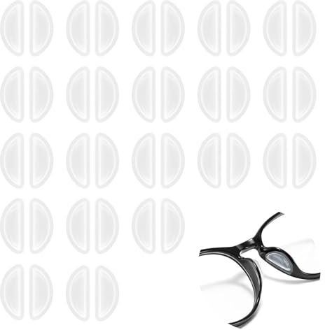 UKOFEW 20 Paires Plaquettes de Nez en Silicone,Antidérapants Coussinets de Nez,Plaquette Anti Glisse Lunette Coussinets Nez,pour Lunettes Lunettes de Soleil Spectacles