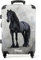 NoBoringSuitcases.com Kinderkoffer, Koffer Personalisiert, Kinderkoffer Mädchen, Koffer Kinder, Hartschalenkoffer, Kindertrolley Mädchen, Koffer S, Handgepäck 55x40x20 cm (Schwarzes Pferd - Grau)