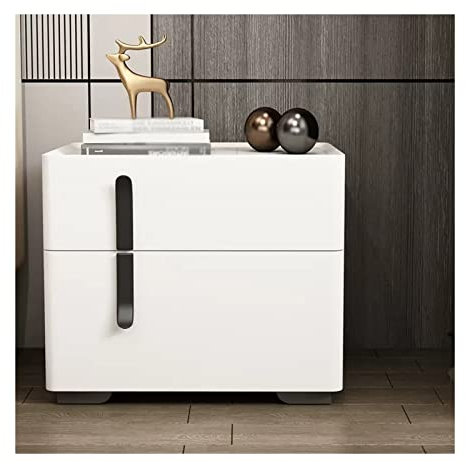 Tables de Chevet Table de chevet moderne et Simple, en laque de Piano, armoire de chevet en bois, meuble de rangement sur tout le sol, Table d'appoint, blanc Petite Table Basse(Left,L40xD40xH45cm)