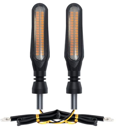 DOPHISALL AUTO Motorcycle Indicators High Brightness Sequential Flowing Turn Signal Lights For DC12V Motorbike Scooter Off Road (Pack of 2)