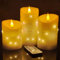 Jialine LED Candles with Embedded Fairy String Lights Battery Operated,Flickering flameless Candles with 10 Key Remote Control and 24-Hour Timer, 4 5 6 Real Wax, Ivory Red