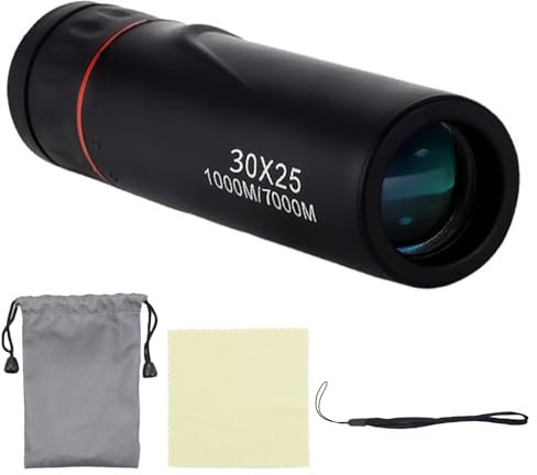1 Mini Telescopios Monoculares 30 x 25,Mini Telescopio Transparente Zoomable 8X Telescopio portátil portátil de Enfoque monocular óptico Monoculares Portátiles Ligeros para Viajes Al Aire Libre-Negro