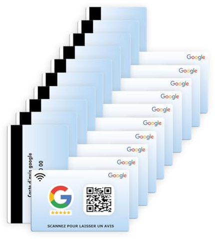 Carte Google avis - NFC et QR Code - Collectez des Avis Clients en un scan, Format carte de visite, Pour entreprises et commerces (10)