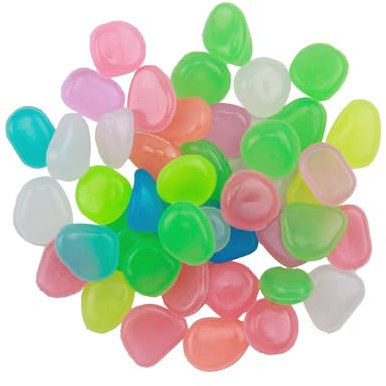 300 Lumineuses Cailloux, Galet Lumineux, Caillou Phosphorescent, Galets Lumineux Cailloux, Galets Brillants Décoratifs pour Extérieur Jardin Aquarium Galets Lumineux qui Brillent Dans Noir, Couleur