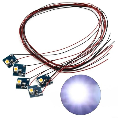 HEIBTENY 5 Stück 12V LEDs Für Modellbau Für Die Innenbeleuchtung Von Modelleisenbahngebäuden Für OO HO Warmweiß Kaltweiß(Cold Light)