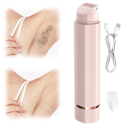 Rasierer Damen,Intimrasierer für Frauen,Epilierer Damen Gesicht,2 in 1 Nass/Trocken Wasserdicht Rasierer,Beide Enden Trimmer Damen für Privater Teil Gesicht Achselhöhlen Beine (Rosa)
