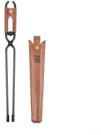 HEBEOT Pince de cheminée en acier au carbone anti-brûlure pour camping, pique-nique, camping, 44 x 4 x 1,75 cm