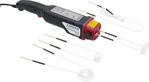 KUNZER 7IHG7 Induktionsheizgerät 1250 W, mit Spulen, Platten, Draht | für punktgenaue Wärmebehandlung, Innen-Induktionsspulen, Induktionsplatte, Induktionsdraht, Heizkabel
