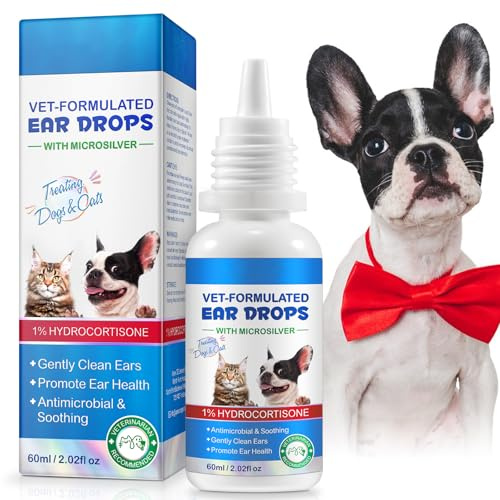 Datival Ear Drops for Dogs 60ML, Cat & Dog Ear Cleane, Dog and Cat Ear Drops Soothes Itchy Ears, Reduces Swelling, Odour, Ear Odor, Stop Head Shaking