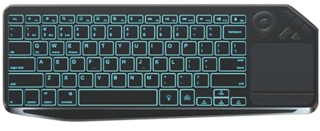 YUEHISY Wireless Keyboard, Multi Device Bluetooth Keyboard with Touchpad, Media Hotkeys, 7 Color Backlit, for Tablet, Laptop, Smart TV