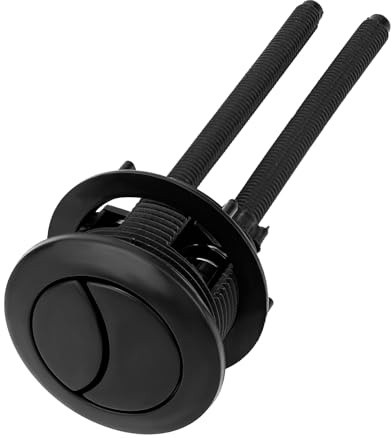 Botón Descarga Inodoro Repuesto 38mm, Pulsador Doble Descarga Ajustable para Abertura 38-45mm Tanque Universal Pieza de Reparación para Baño del Hogar (Negro)